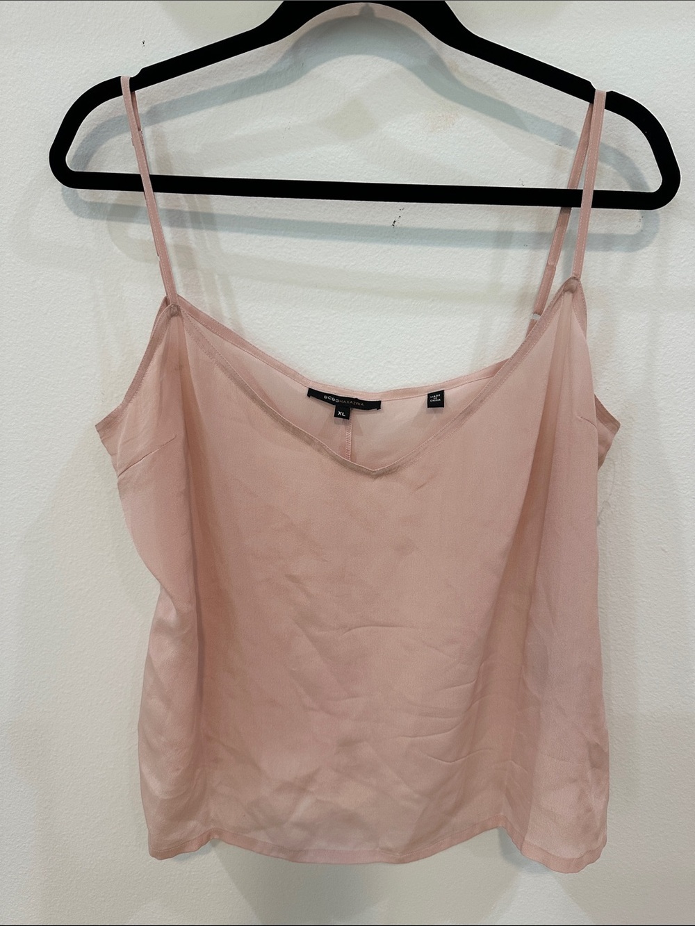 BCBGMaxAzria Blush Pink Silk Camisole Top